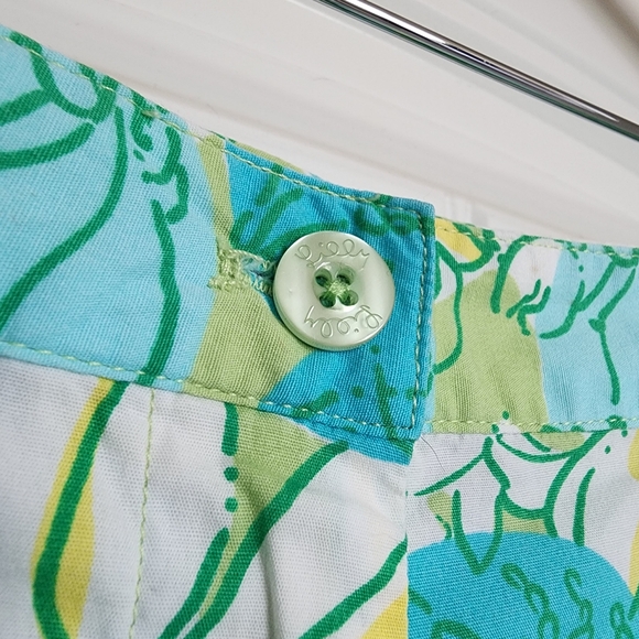 Lilly Pulitzer Vintage White Label Blue Green Sea Creature Shorts 10P - Picture 3 of 12